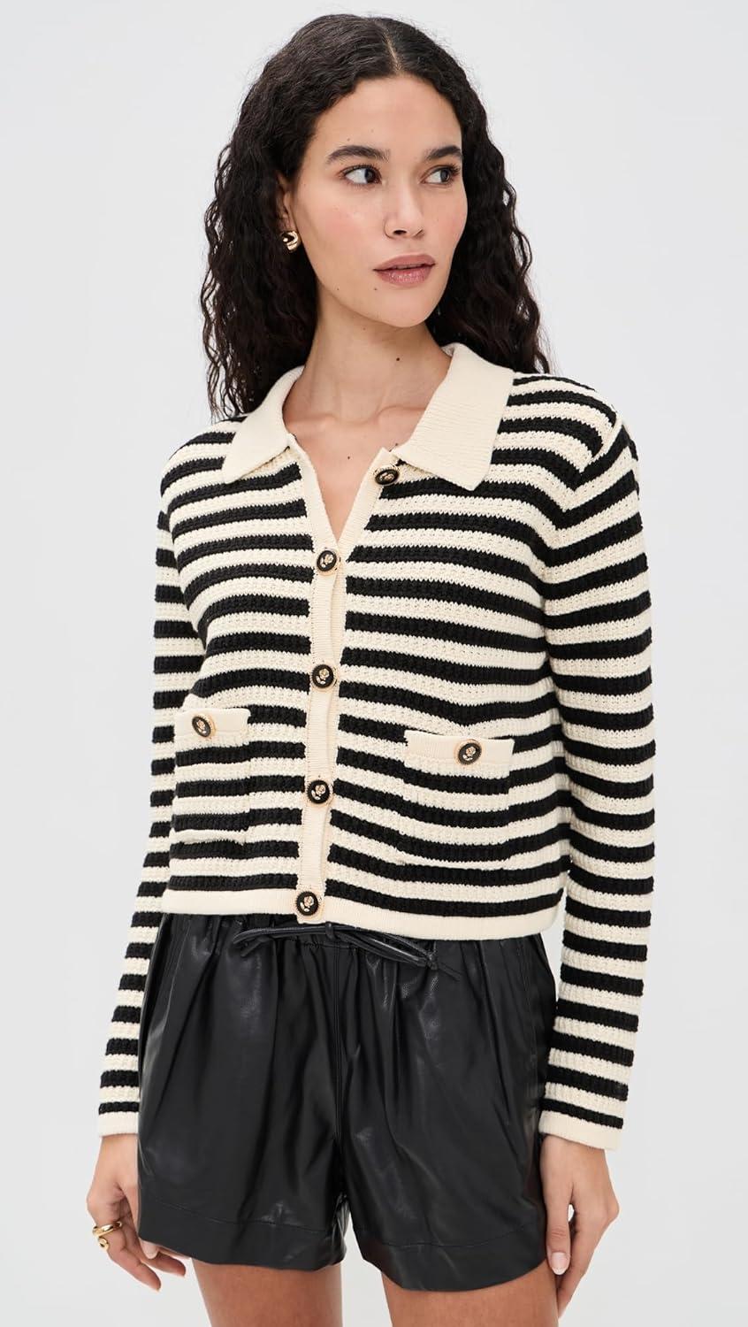 image:imageBLANKNYC Womens Anchor Down SweaterBlack and Cream Combo