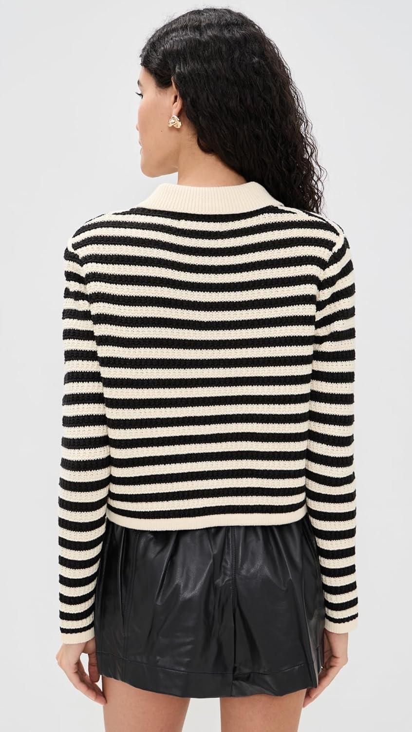 image:imageBLANKNYC Womens Anchor Down SweaterBlack and Cream Combo
