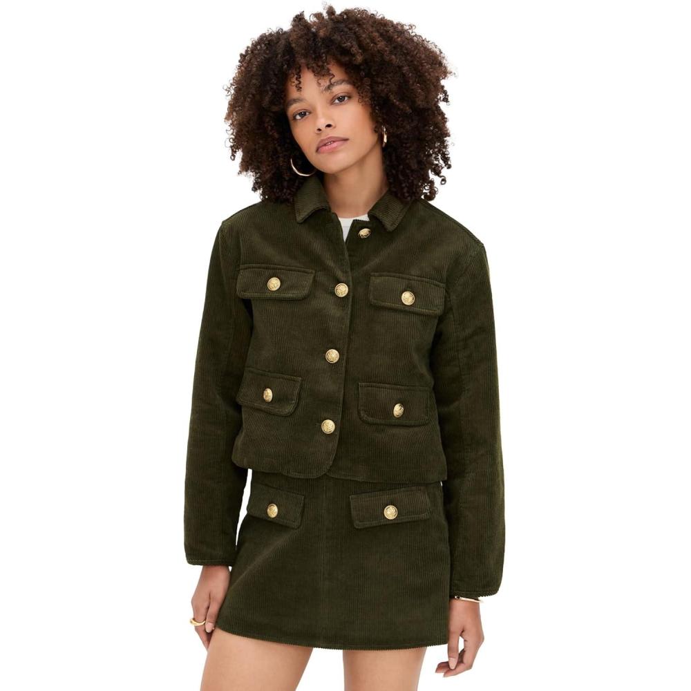 image:imageBLANKNYC Womens Inside Scoop Corduroy JacketOlive
