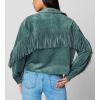 [BLANKNYC] Women’s Hot Cocoa Faux Suede Fringe Jacket(Olive Branch)