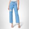 [BLANKNYC] Womens Five Pocket Ribcage Straight Leg Jean with Rips, Comfortable Pants & Designer ClothingJeans(Bloom for You)