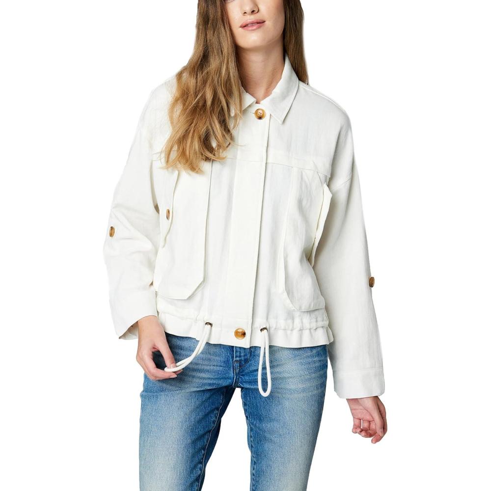 image:imageBLANKNYC womens Luxury Clothing Linen Utility Jacket With Pockets Comfortable amp Stylish CoatGreat Catch