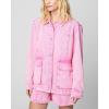 [BLANKNYC] Womens Luxury Clothing 100 Percent Cotton Jacket Shacket, Comfortable & Stylish(Raspberry Sorbet)