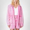 [BLANKNYC] Womens Luxury Clothing 100 Percent Cotton Jacket Shacket, Comfortable & Stylish(Raspberry Sorbet)