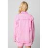 [BLANKNYC] Womens Luxury Clothing 100 Percent Cotton Jacket Shacket, Comfortable & Stylish(Raspberry Sorbet)