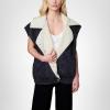[BLANKNYC] Womens Luxury Clothing Denim and Sherpa Oversized Vest, Comfortable & Stylish(All Ninghter)