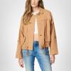 [BLANKNYC] womens Luxury Clothing Linen Utility Jacket With Pockets, Comfortable & Stylish Coat(A Game)
