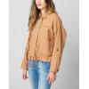 [BLANKNYC] womens Luxury Clothing Linen Utility Jacket With Pockets, Comfortable & Stylish Coat(A Game)