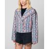 [BLANKNYC] womens Luxury Clothing Printed Cotton Jacket, Comfortable & Stylish Coat(Open Sky)