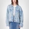 [BLANKNYC] womens Oversized Sustainable Multi Color Embellished Denim Trucker(Cold Gem)