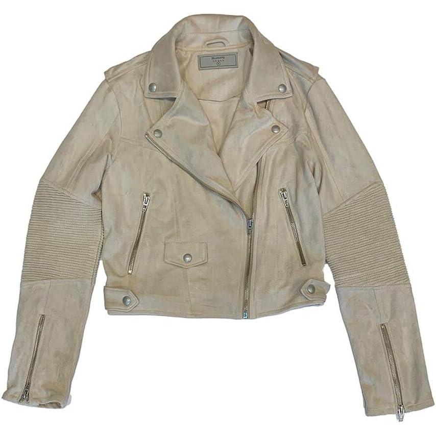 image:imageBLANKNYC girls Girls Faux Suede Moto JacketWhite Sands