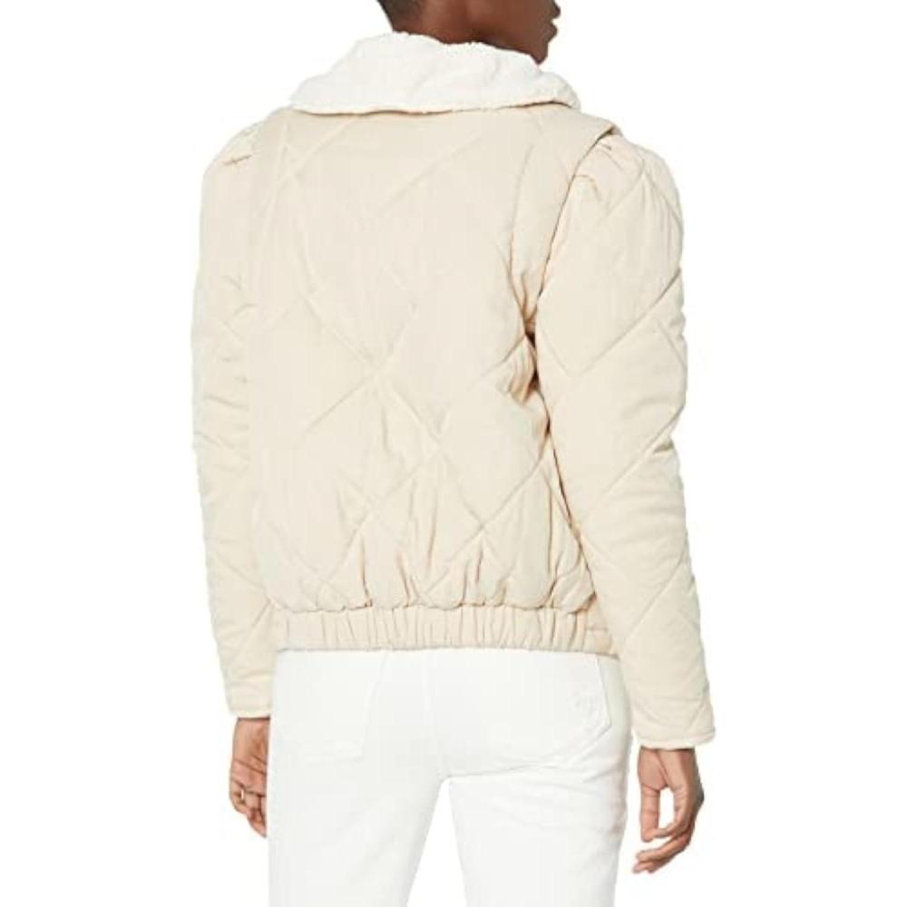 image:imageBLANKNYC womens Quilted Jacket With SherpaWhite