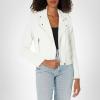 [BLANKNYC] womens Luxury Clothing Moto Jacket With Zipper and Pocket Detail, Comfortable & Stylish Coat(So Ice)