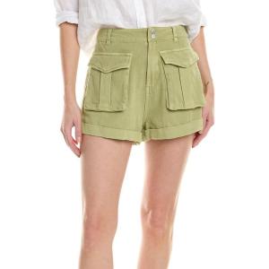 [BLANKNYC] Womens Luxury Clothing Linen Cargo Shorts, Comfortable & Stylish(Green Light)