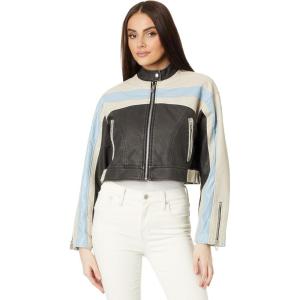 [BLANKNYC] womens Women’s Vegan Leather Racer Moto Jacket(Light Speed)