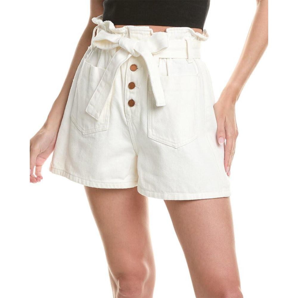 image:imageBLANKNYC Womens Garment Dye Elastic Waist Baggy Paperbag Shorts Stylish amp TrendyFar Away