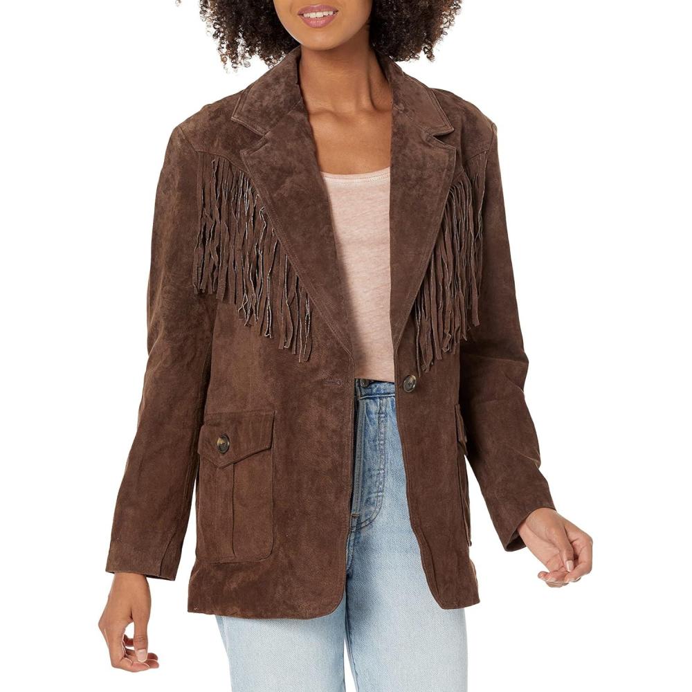 image:imageBLANKNYC Womens Luxury Clothing Oversized Blazzer with Pockets Comfortable amp Stylish CoatChocolate Souffle
