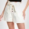 [BLANKNYC] Womens Garment Dye Elastic Waist Baggy Paperbag Shorts, Stylish & Trendy(Far Away)