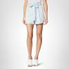 [BLANKNYC] Womens Light Wash Paperbag Shorts with Self Belt, Stylish Clothing(Inside Friend)