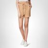 [BLANKNYC] Womens Textured Linen Drawstring Paperbag Shorts, Comfortable & Stylish(Incense)
