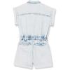 [BLANKNYC] girls Luxury Clothing Acid Denim Shorts Sleeve Romper With Patch Pockets, Comfortable & Stylish(Time Zone)