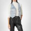 [BLANKNYC] womens Coated Denim Vest With Seaming Detail(Multi)