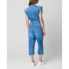 [BLANKNYC] womens Sleeveless Denim Jumpsuit With Self Belt, Comfortable & Stylish Jumper(Puffed Up)