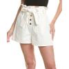 [BLANKNYC] Womens Garment Dye Elastic Waist Baggy Paperbag Shorts, Stylish & Trendy(Far Away)