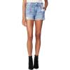 [BLANKNYC] Womens Luxury Clothing French Terry Printed Denim Short, Comfortable & Stylish, Yes Please, X-Small