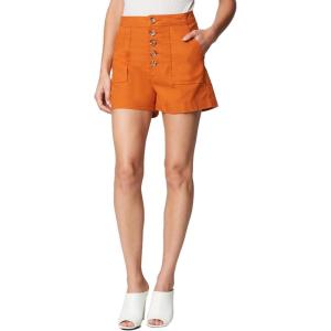 [BLANKNYC] Womens Luxury Clothing High Rise Distressed Denim Shorts, Comfortable & Fitting(Firecracker)