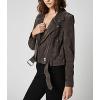 [BLANKNYC] womens Luxury Clothing Cropped Suede Leather Motorcycle Jacket(French Grey)