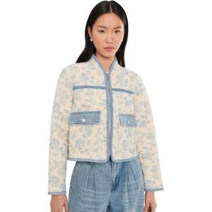 [BLANKNYC] womens Love Song Floral Quilted Jacket(Blue/Beige)