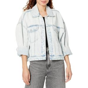 [BLANKNYC] womens Luxury Clothing Oversized Denim Jacket, Comfortable & Stylish Coat(Early Morning)