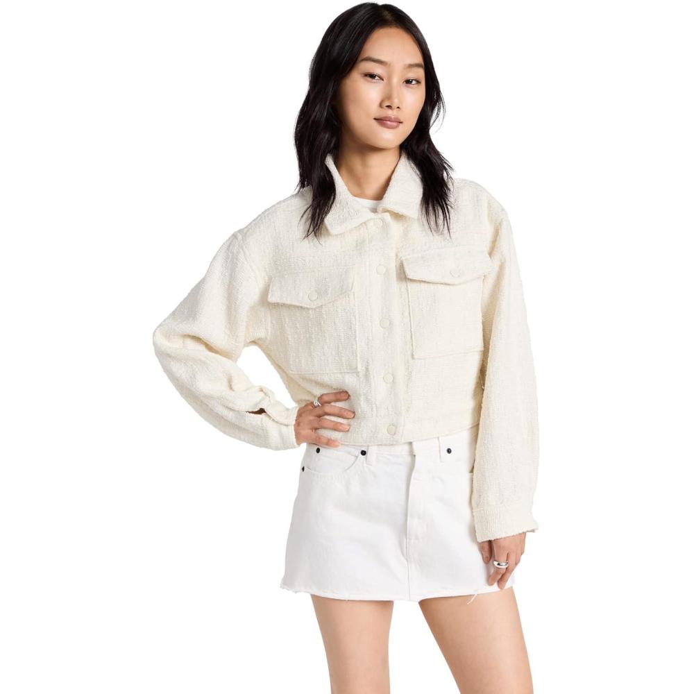 image:imageBLANKNYC Womens Tweed Cropped JacketVanilla Creme