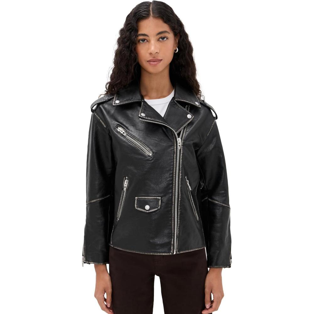 image:imageBLANKNYC Womens Fresh Start Moto JacketBlack Combo