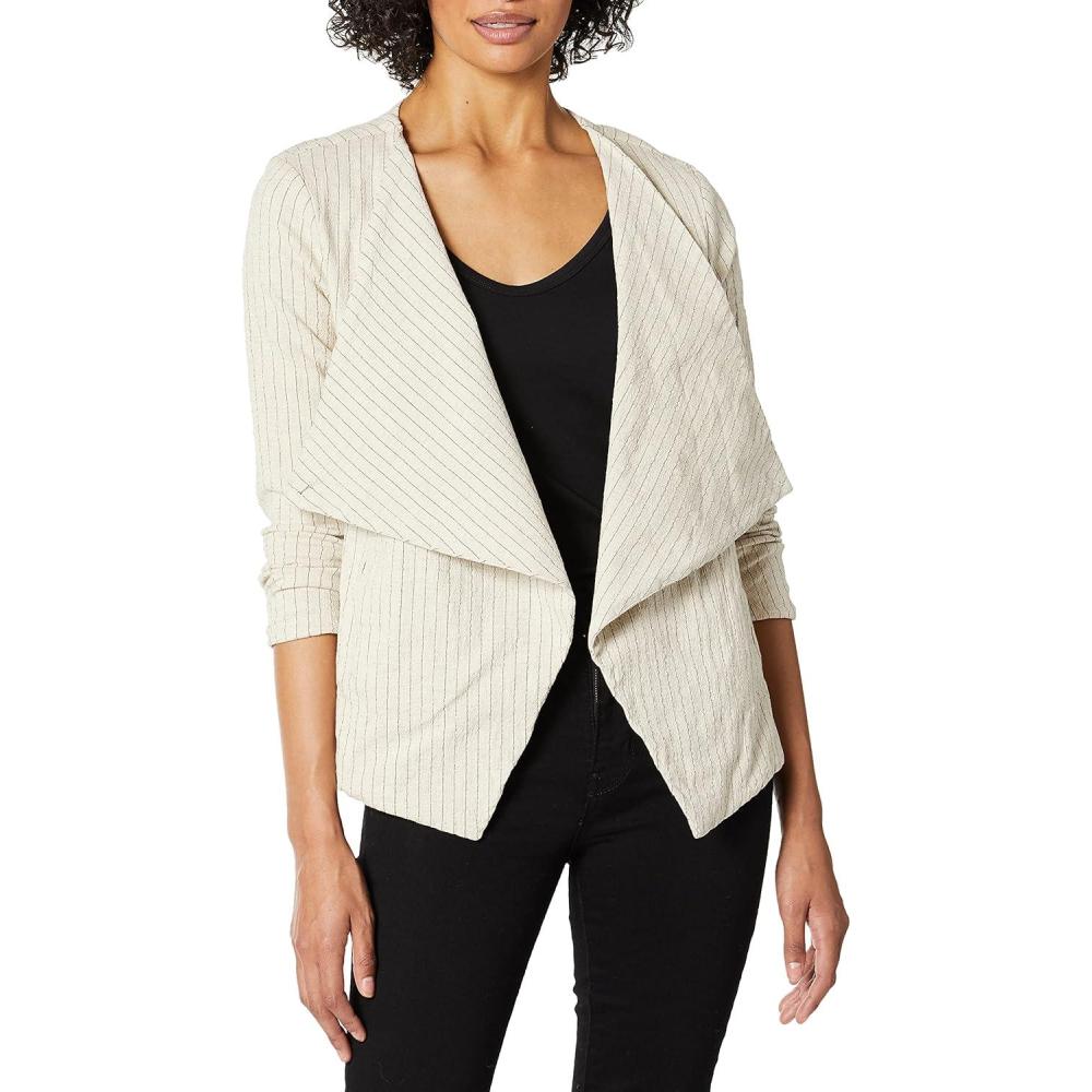 image:imageBLANKNYC Womens Luxury Clothing Faux Suede Drape Front JacketLuxury Clothing Faux Suede Drape Front JacketAll Natural
