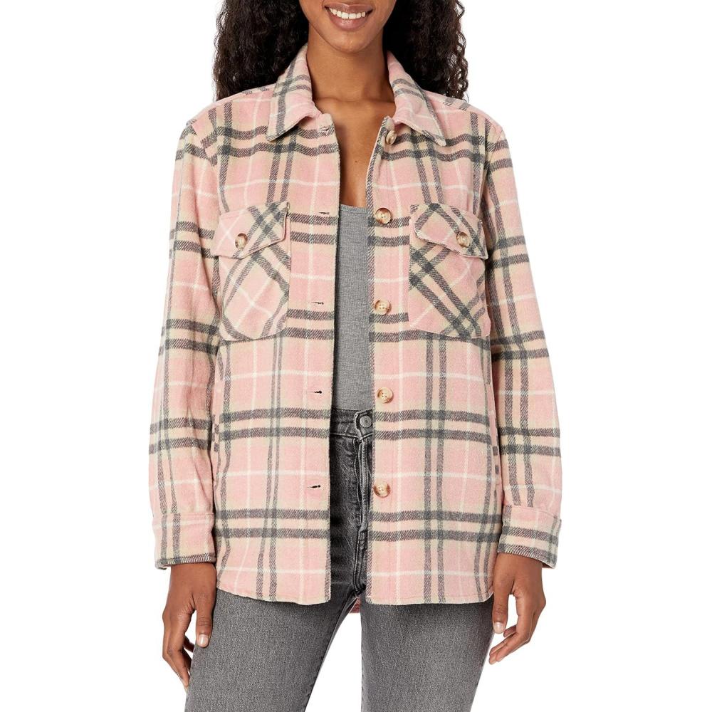 image:imageBLANKNYC Womens Luxury Clothing Plaid Shirt Jacket Stylish Shacket amp Trendy CoatOne and Only