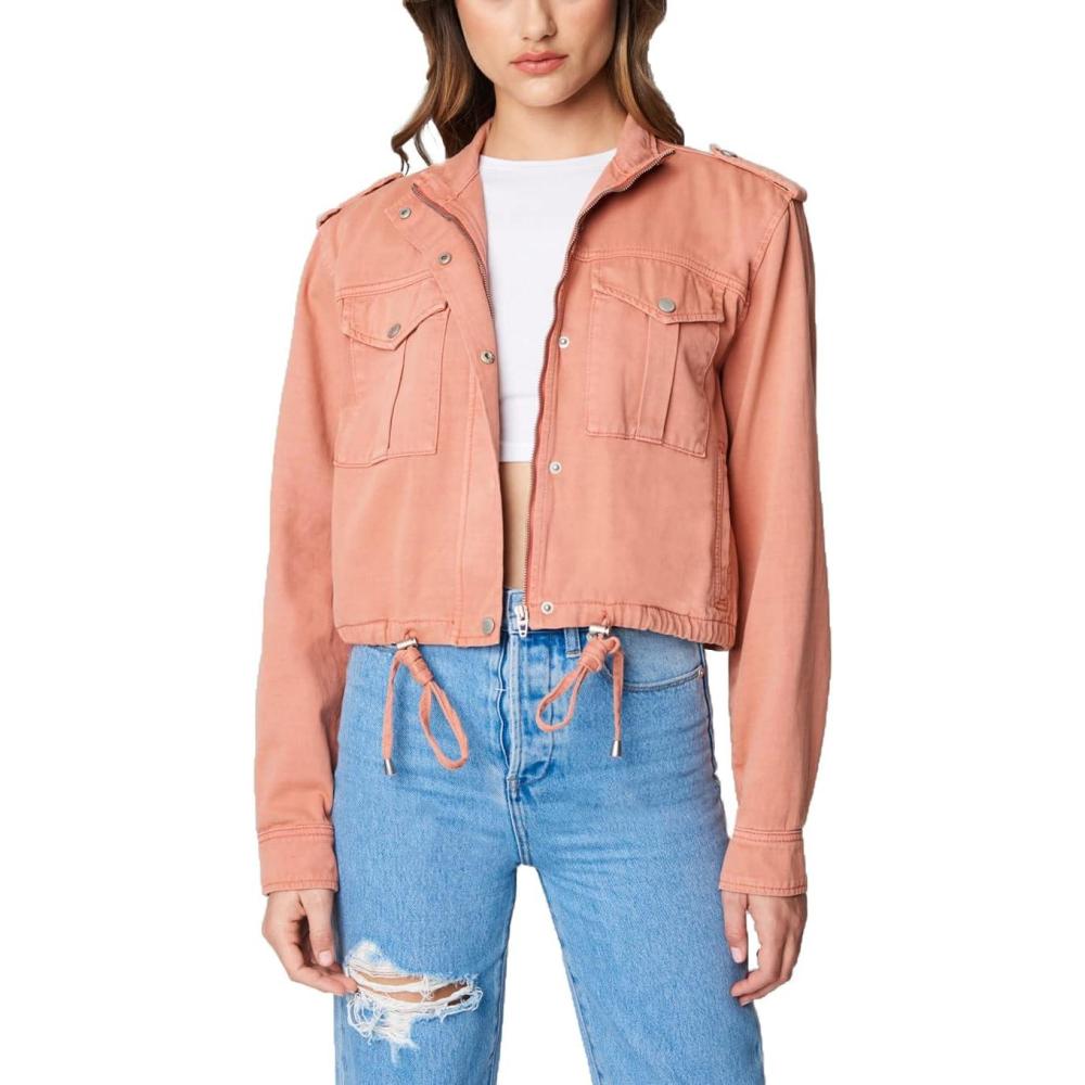 image:imageBLANKNYC Womens Luxury Clothing Utility Parka Jacket Coat With PocketsDried Rose