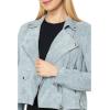 [BLANKNYC] Women’s Luxury Clothing Faux Suede Moto Jacket, Comfortable & Stylish Coat(Ocean Wave)