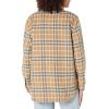 [BLANKNYC] Women’s Luxury Clothing Plaid Shirt Jacket, Stylish Shacket & Trendy Coat(Tan)