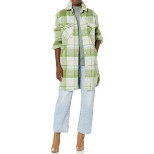 [BLANKNYC] Women’s Luxury Clothing Plaid Shirt Jacket, Stylish Shacket & Trendy Coat(Lucky Charm)