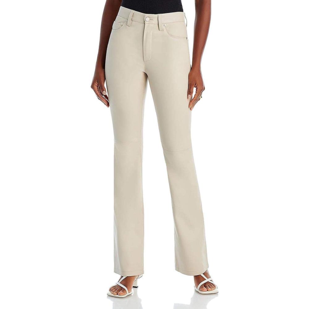 image:imageBLANKNYC Womens Faux Leather Trim Ankle Pants Beige 24