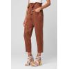 [BLANKNYC] Women’s Luxury Clothing Faux Suede Paperbag Self Belt Pant, Comfortable & Stylish(Mocha Brownie)