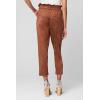 [BLANKNYC] Women’s Luxury Clothing Faux Suede Paperbag Self Belt Pant, Comfortable & Stylish(Mocha Brownie)
