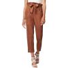 [BLANKNYC] Women’s Luxury Clothing Faux Suede Paperbag Self Belt Pant, Comfortable & Stylish(Mocha Brownie)
