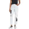 [BLANKNYC] Women’s Paisley Discharge Patched Crop Pant(Blue)
