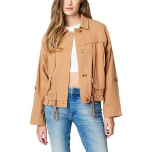 [BLANKNYC] Women’s Luxury Clothing Linen Utility Jacket With Pockets, Comfortable & Stylish Coat(A Game)