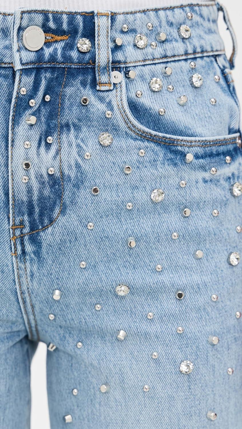 image:imageBLANKNYC Womens Embellished JeansLight Indigo