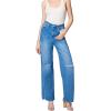 [BLANKNYC] Women’s Womens Five Pocket Wide Leg Jean with Rips at Knee, Fashionable & Stylish Pants(Sunset Rider)
