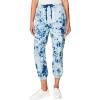 [BLANKNYC] Women’s Indigo Tie-dye Knot Denim Jogger With Drawstring Waistband Sweatpants(Full Moon)